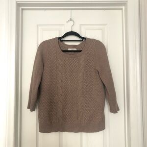 LOFT Women's Cable Knit Sweater - Tan